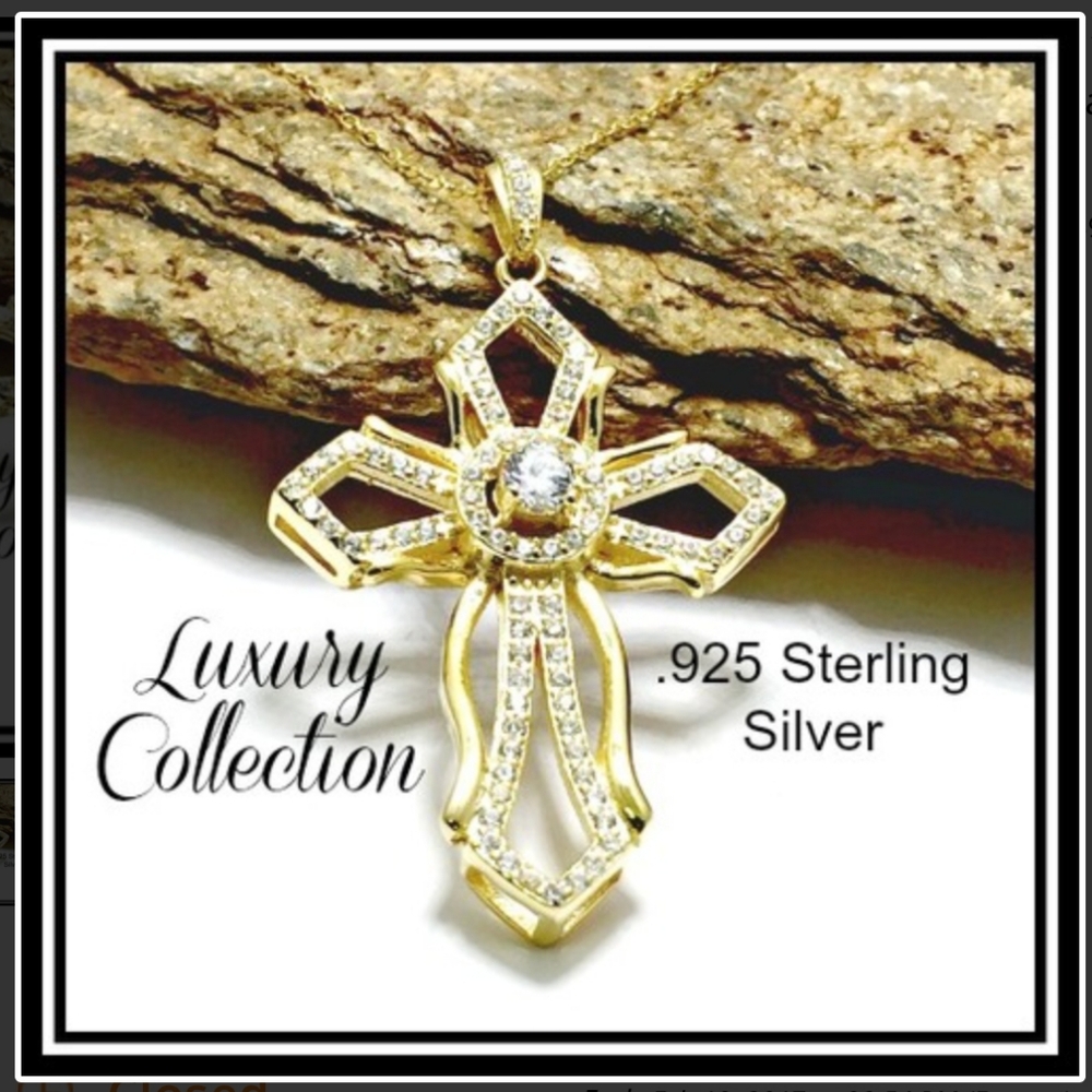 Elegant Gold and Silver CZ Diamond Necklace